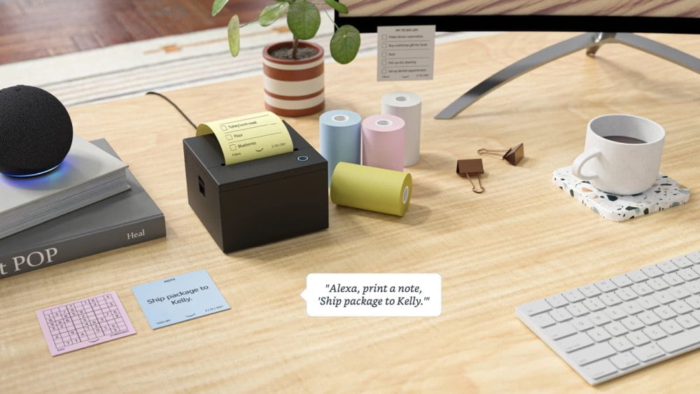 Amazons smarter Drucker "Smart Sticky Note Printer" mit Alexa-Funktion.