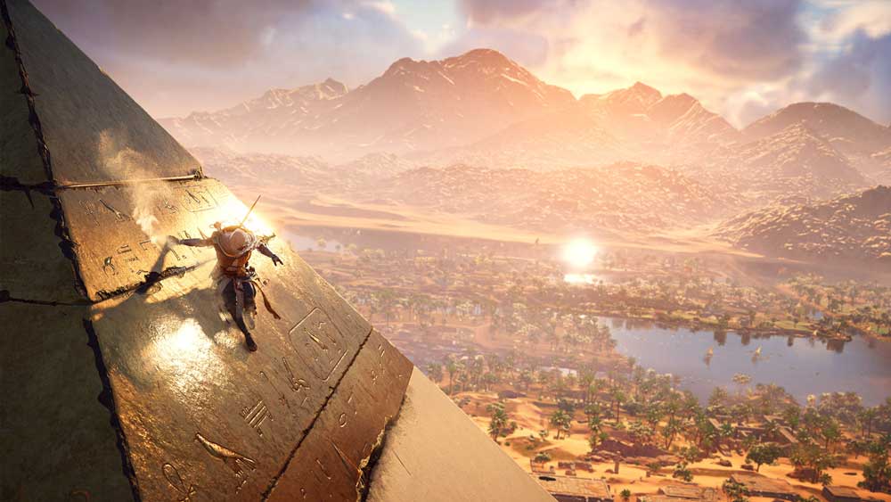 Die Entwickler von Ubisoft bauten f&uuml;r Assassin&rsquo;s Creed Origins eine riesige Welt im alten &Auml;gypten, lieferten einen historischen Erkundungsmodus nach und starteten die KI-&Uuml;bersetzungsinitiative mit Google. | Bild: Ubisoft.