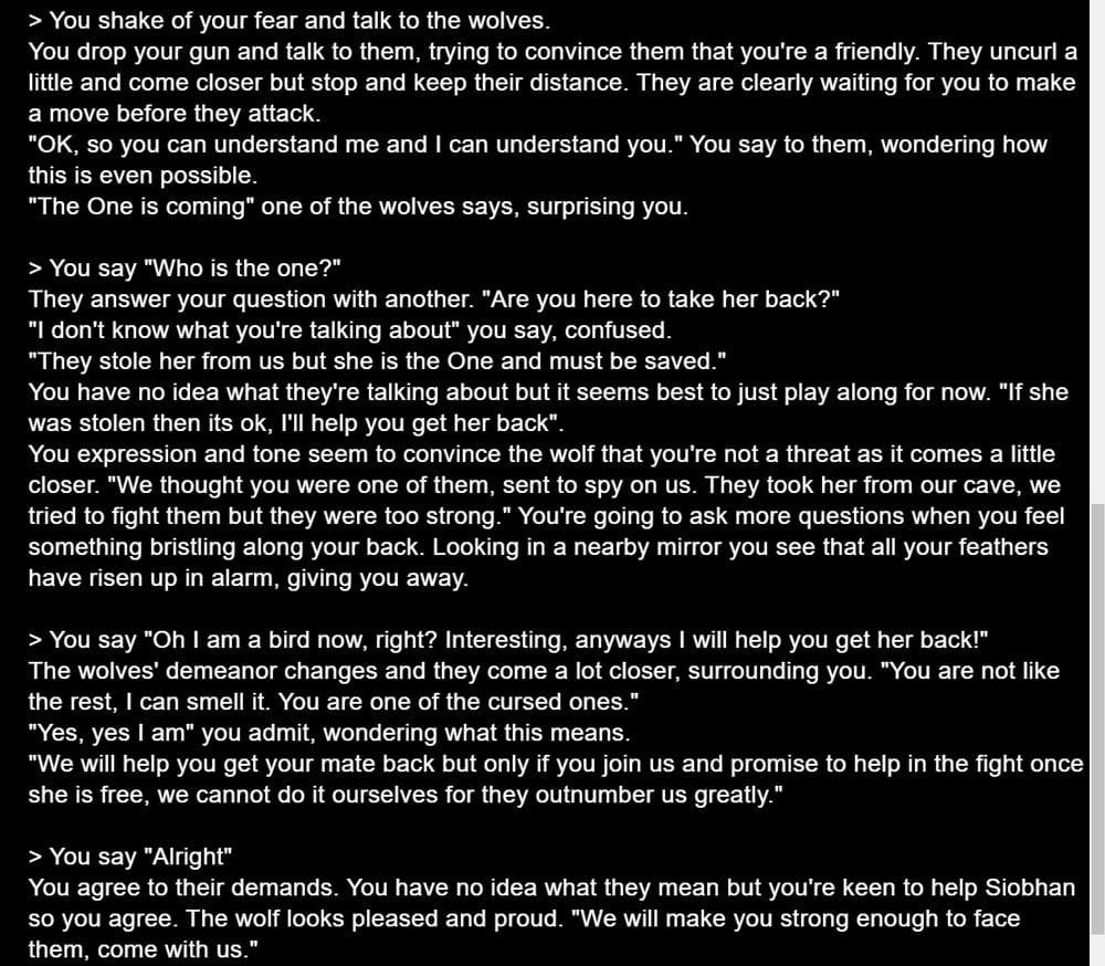 Screenshot aus AI Dungeon