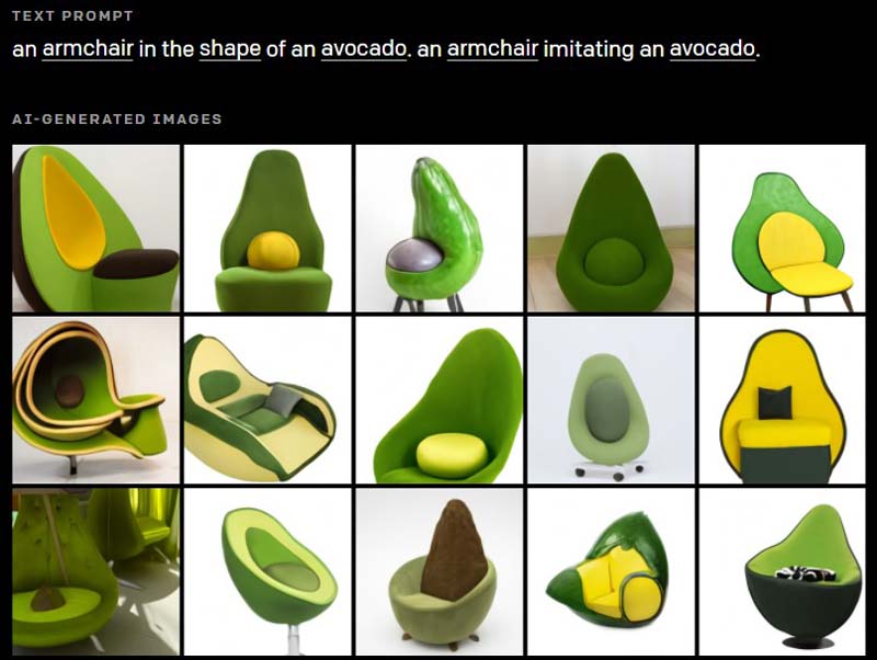 M&ouml;bel-Designer k&ouml;nnten mit DALL-E offensichtlich zu neuen Ideen kommen. | Bild: OpenAI