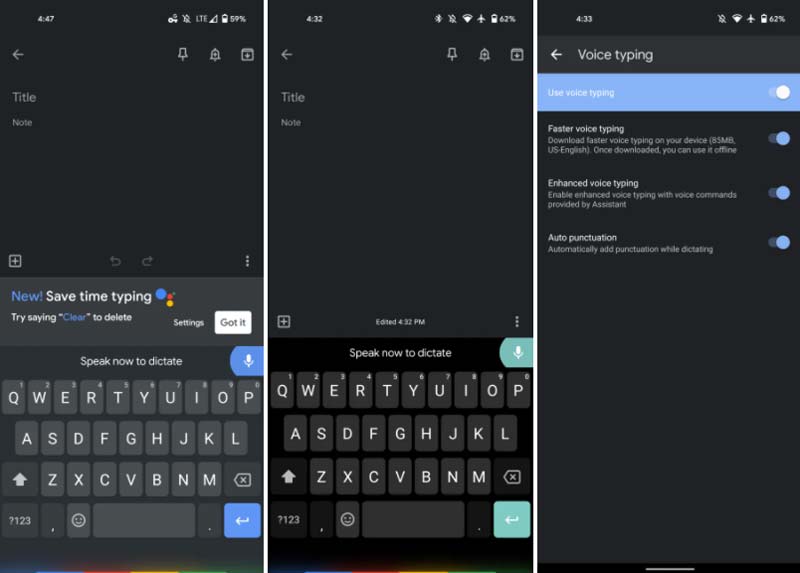 Bei der Spracheingabe kann man dem Assistant zus&auml;tzliche Befehle reinrufen wie "L&ouml;schen". | Bild: Via Android Police