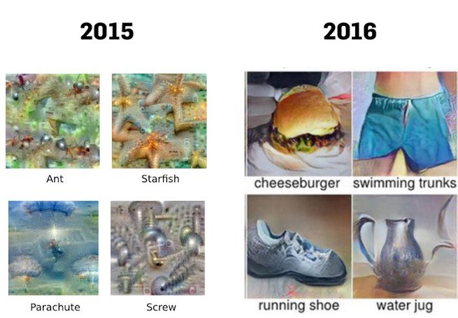 Google-KI-Bilder aus 2015 und 2016. Bilder Google/ Geometric Intelligence