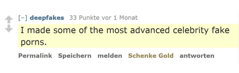 Ein Reddit-Nutzer erstellt mit einfachen Mitteln Fake-Pornos, in denen die Gesichter von Promis jene der realen Darsteller überlagern.